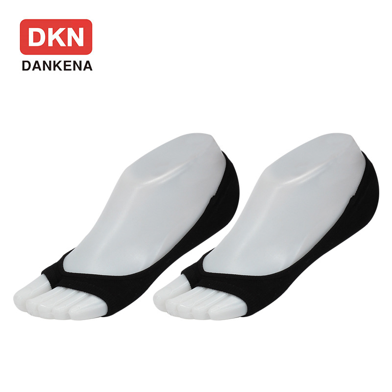 DANKENA Two Toe Socks Shallow Mouth Fingerless Non-slip Silicone Yoga Socks Female Fish Head Socks Invisible Socks